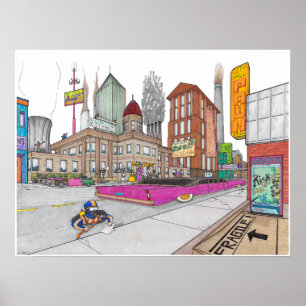 Voltz City Hall in Perspektive Poster