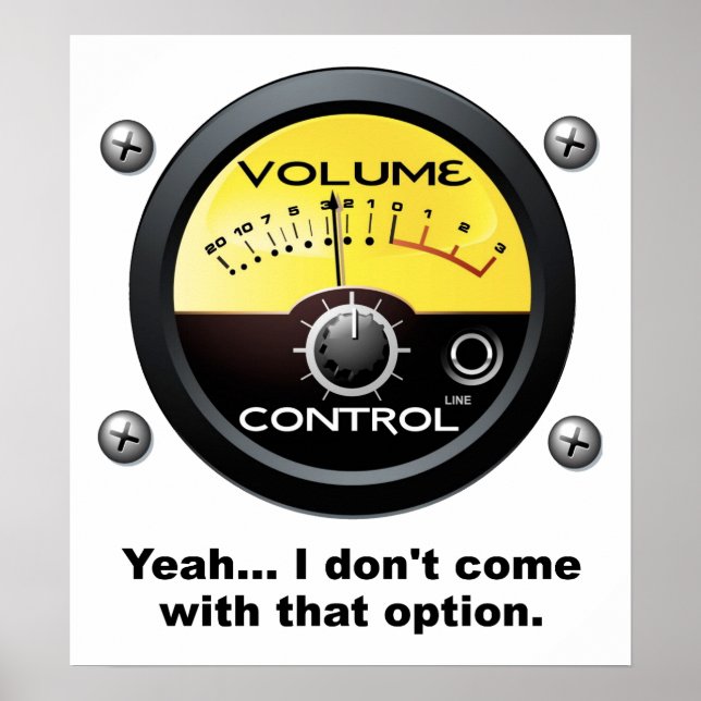 Volume Kontrolle Funny Poster (Vorne)