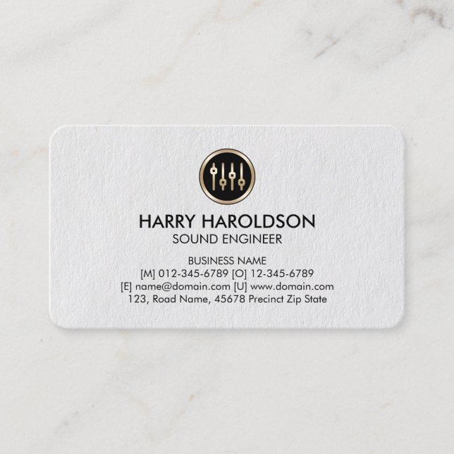 Volume Slider Icon Sound Engineer Business Cards Visitenkarte (Vorderseite)