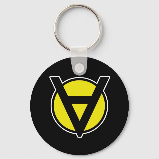 Voluntaryist-Symbol - Schwarz-Gelb-Farbe anCap Schlüsselanhänger (Vorderseite)