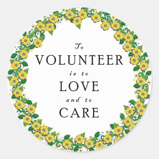 Volunteer Appreciation Runder Aufkleber (Vorderseite)