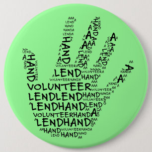 Volunteer Awareness: Lend a Helping Hand Button
