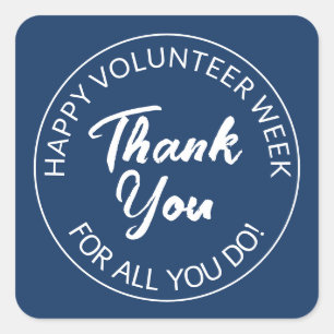 Volunteer danke quadratischer aufkleber