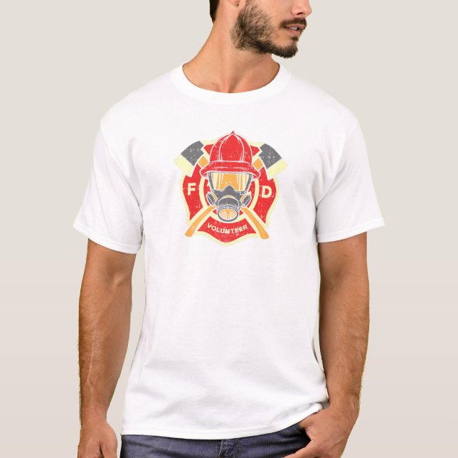 Volunteer Fire Department Fireman Firefighter T-Shirt (Vorderseite)