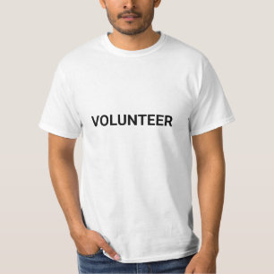 Volunteer Schwarz & Weiß einfach elegant modern T-Shirt