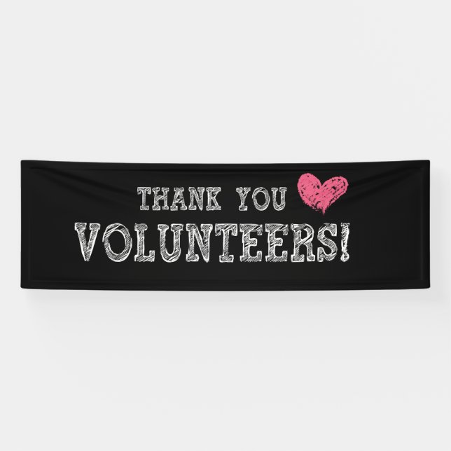 Volunteer Vielen Dank Imitate Chalkboard Party Ban Banner (Horizontal)