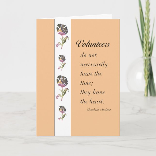 Volunteer Wertkarte Dankeskarte (Vorderseite)