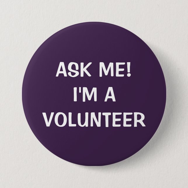 VOLUNTEERBAUTONNEN BUTTON| LILA WEISSE BUTTON (Vorderseite)