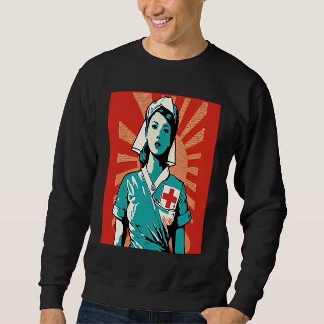 Volunteerism Awareness Retro Volunteer Nurse  1 Sweatshirt (Vorderseite)