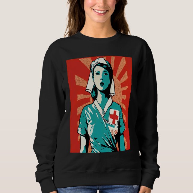 Volunteerism Awareness Retro Volunteer Nurse  1 Sweatshirt (Vorderseite)