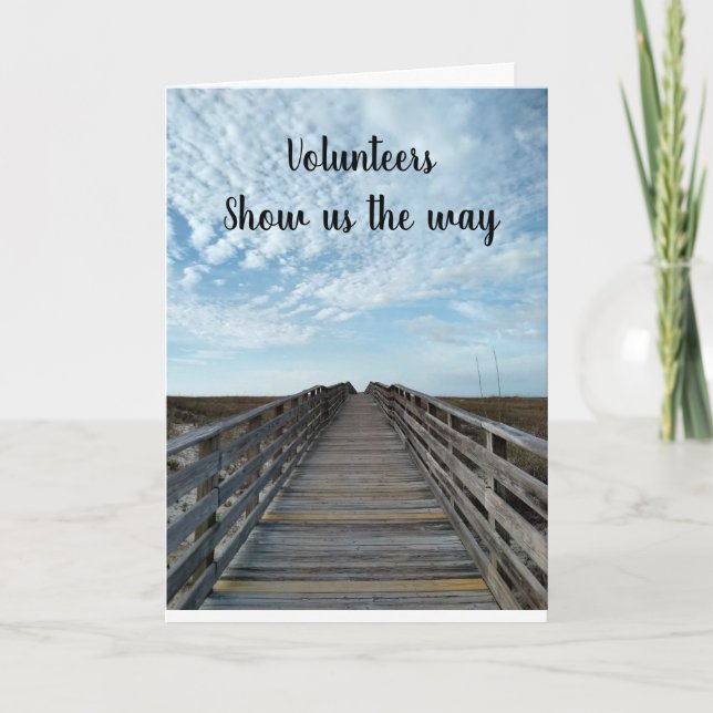 Volunteers Show the Way Beach Boardwalk Karte (Vorderseite)