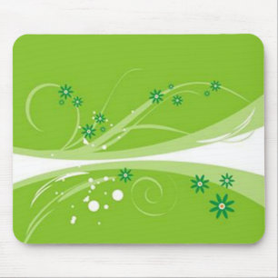Voluten Blumen� auf grünem Grund - Mousepad