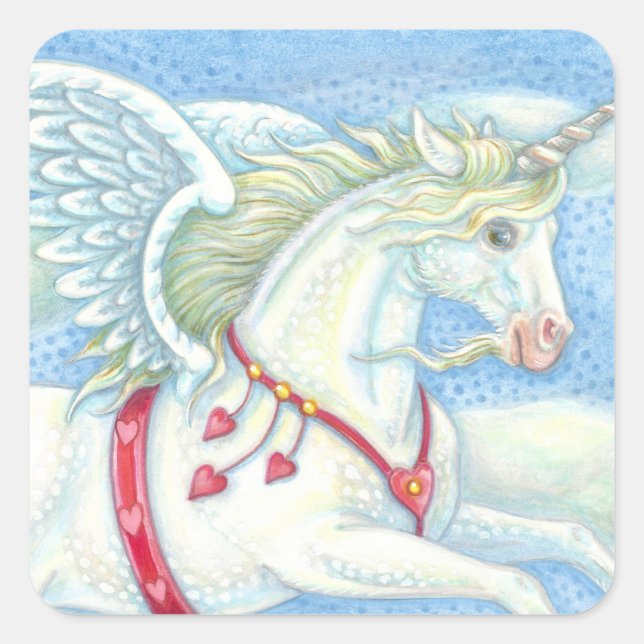 Volying Hearts Unicorn PEGASUS STICKER Sheet (Devant)