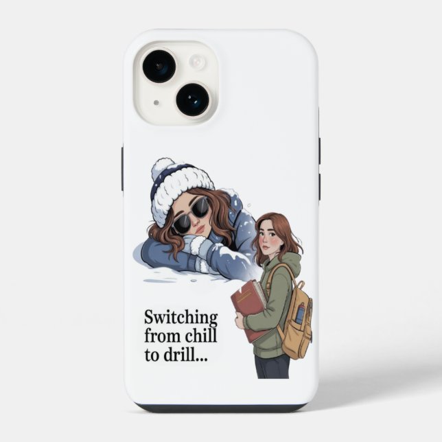 Vom Chillen zum Büffeln iPhone 14 Hülle (Rückseite)