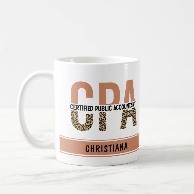 Vom CPA zertifizierter Leopard für öffentliche Wir Kaffeetasse (Links)