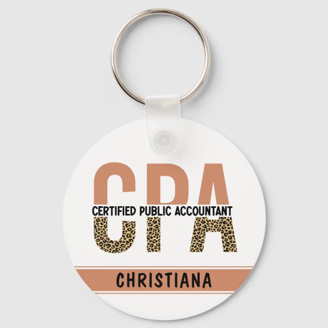 Vom CPA zertifizierter Leopard für öffentliche Wir Schlüsselanhänger (Vorderseite)