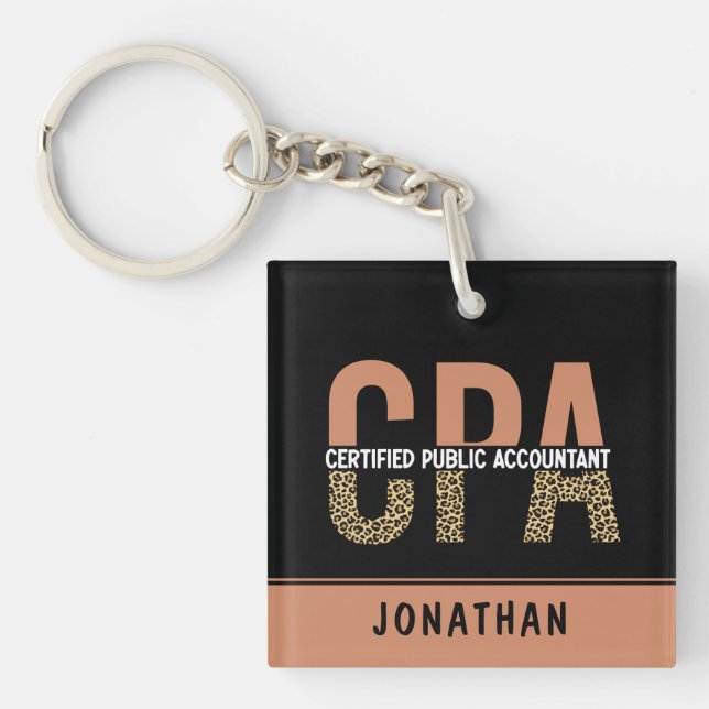 Vom CPA zertifizierter Leopard für öffentliche Wir Schlüsselanhänger (Vorderseite)