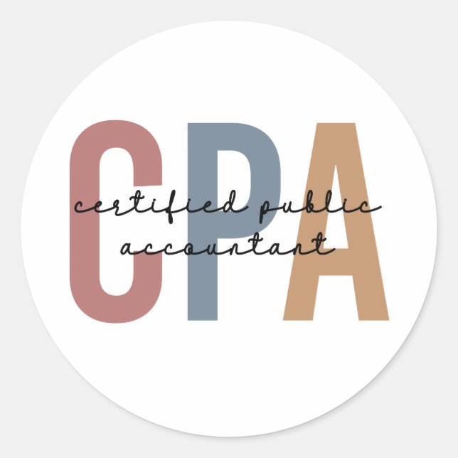 Vom CPA zertifizierter öffentlicher Wirtschaftsprü Runder Aufkleber (Vorderseite)