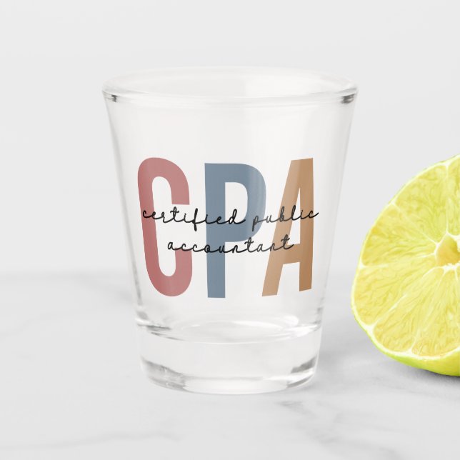 Vom CPA zertifizierter öffentlicher Wirtschaftsprü Schnapsglas (Vorderseite)