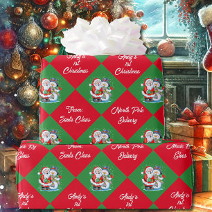 Vom ersten Weihnachtsnamen Geschenkpapier