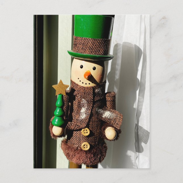 Vom Fenster Stehender Nutcracker Postkarte (Vorderseite)