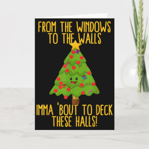 Vom Fenster zur Wand Weihnachtsbaum an Weihnachten Karte