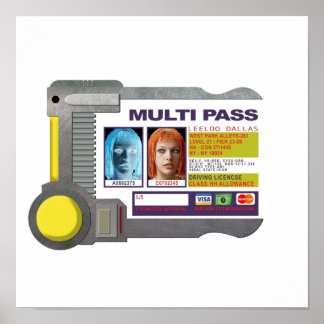 Vom fünften Element Inspiriert Multipass Poster