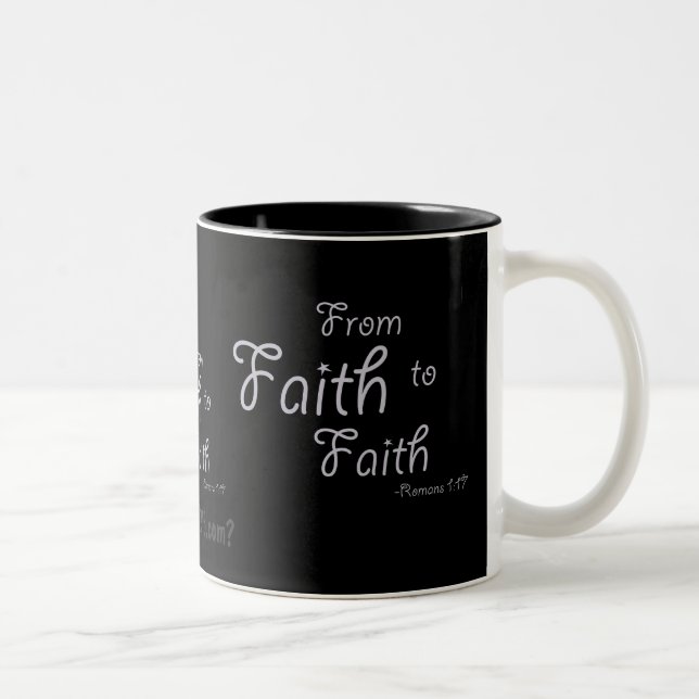Vom Glauben zum Glauben Schwarz gotGod316.com Zweifarbige Tasse (Rechts)