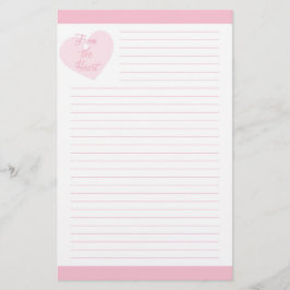 Vom Herz-Rosa gezeichnet Briefpapier