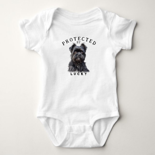 Vom Hund der Familie geschützt Baby Strampler (Vorderseite)