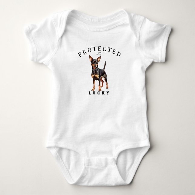 Vom Hund der Familie geschützt Baby Strampler (Vorderseite)
