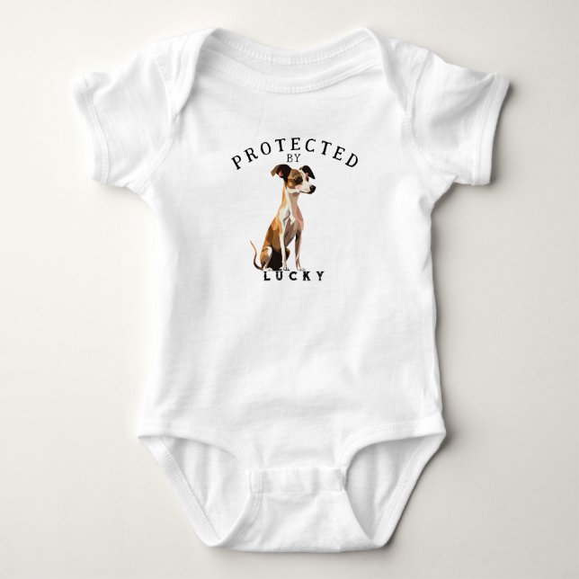 Vom Hund der Familie geschützt Baby Strampler (Vorderseite)