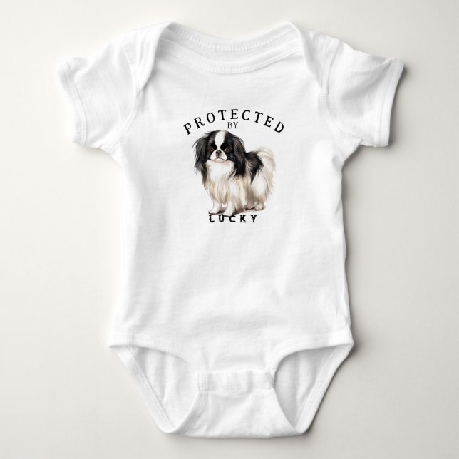 Vom Hund der Familie geschützt Baby Strampler (Vorderseite)