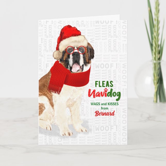 vom Hund Niedlich Saint Bernard Weihnachten (Vorderseite)
