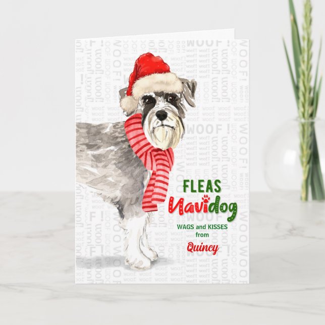 vom Hund Niedlich Schnauzer Weihnachten (Vorderseite)