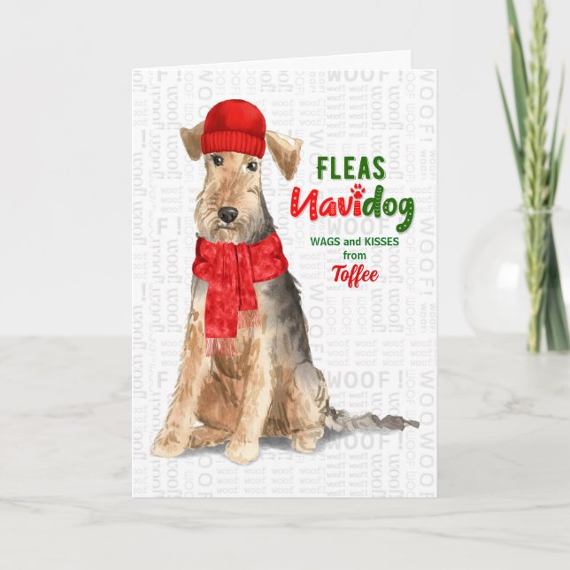 vom Hund Niedlich Welsh Terrier Weihnachten (Vorderseite)