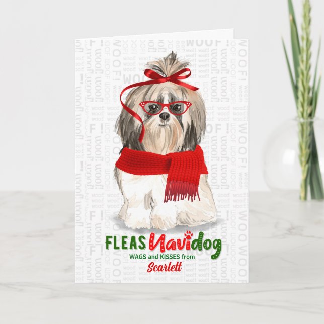 vom Hund Shih Tzu Kurz Hair Weihnachten (Vorderseite)