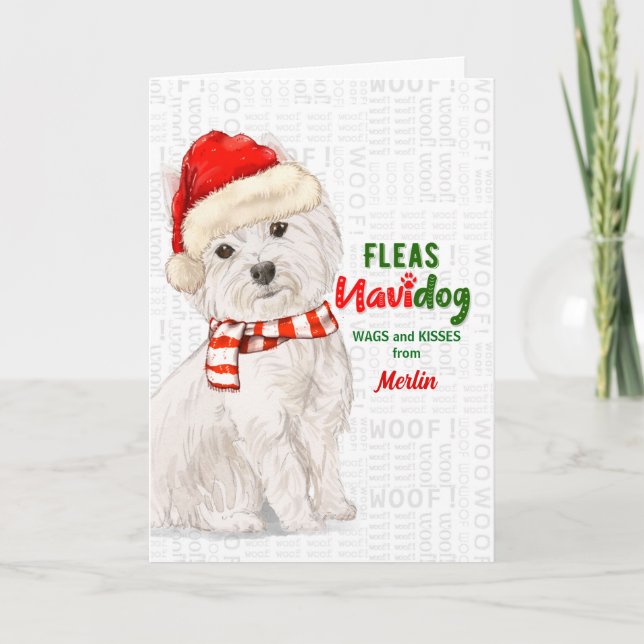 vom Hund West Highland Terrier Weihnachten (Vorderseite)