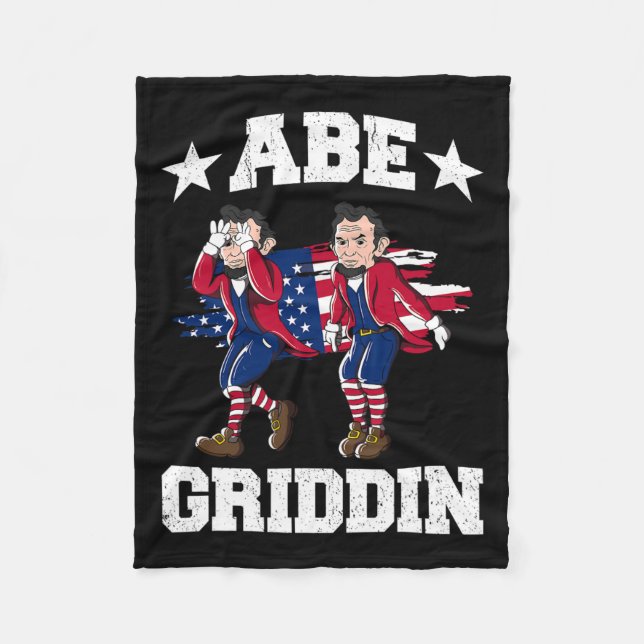 vom Juli Abraham Lincoln Griddy Abe Griddin Fleecedecke (Vorderseite)