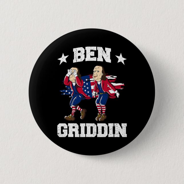 vom Juli Benjamin Franklin Griddy Ben Griddin 1 Button (Vorderseite)
