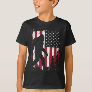 vom Juli Bigfoot Sasquatch American Flag Patriotic T-Shirt