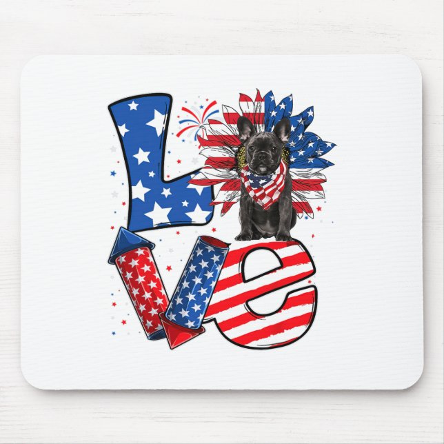 vom Juli Dekoration Patriotische Liebe Französisch Mousepad (Vorne)