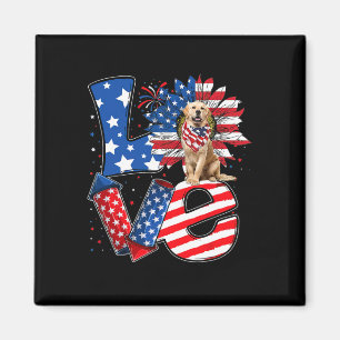 vom Juli Dekoration Patriotische Liebe Golden Retr Magnet
