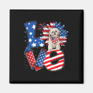 vom Juli Dekoration Patriotische Liebe Shih Tzu Do Magnet