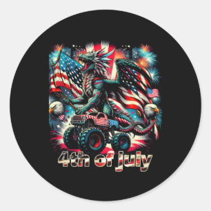 vom Juli Dragon Monster Truck Bald Adler American  Runder Aufkleber