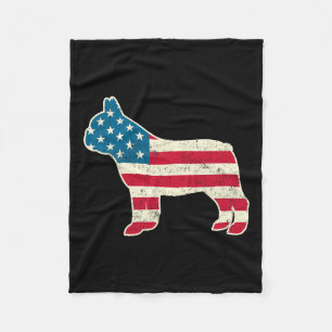 vom Juli: Französisch-Bulldog-Amerikanische Flagge Fleecedecke