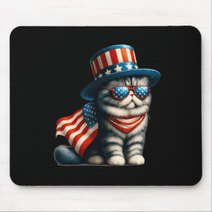 vom Juli Katze Amerikanische Flagge Katze Lover Me Mousepad