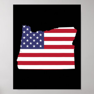 vom Juli Oregon Staat American Flag Party Poster