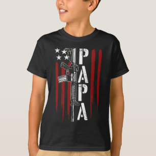 vom Juli Papa Vater Daddy Ar-15 Gun Patriotic Vath T-Shirt