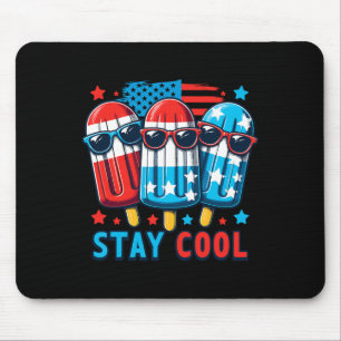 vom Juli Patriotic American Flag Ice Pop Popsicle Mousepad